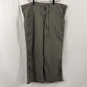 XCVI Wearables Green Crop Wide Leg Pants Womens Sz XL Granola Girl Hiking